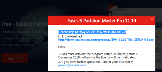 EASEUS Partition Master Pro Free License Key