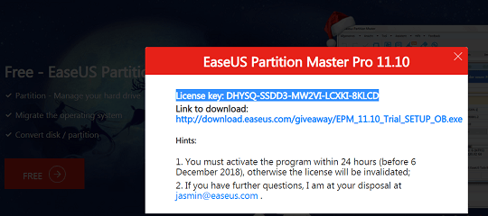 easeus partition master licence code free