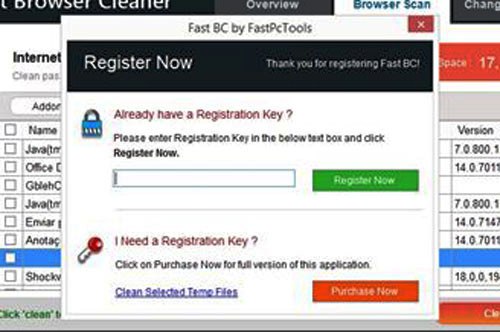 Fast Browser Cleaner Registration Key Free
