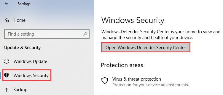 Windows 10 Defender