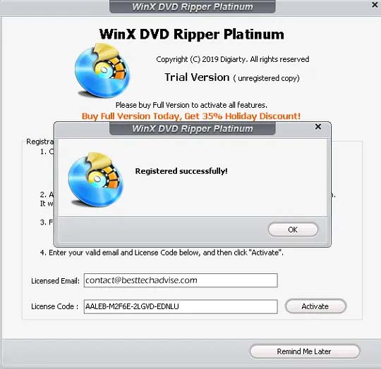 WinX DVD Ripper Platinum Serial Number