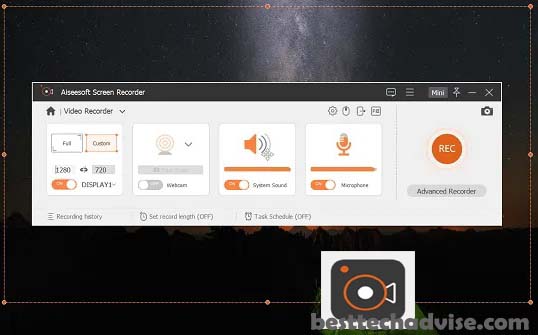 aiseesoft screen recorder look like.in task manager