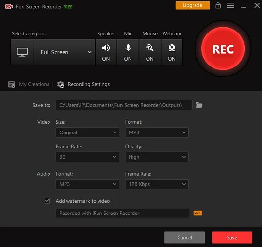 IObit iFun Screen Recorder Pro System