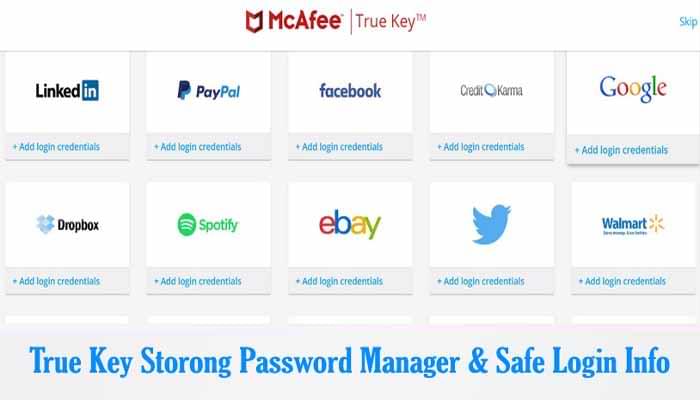 McAfee True Key Password