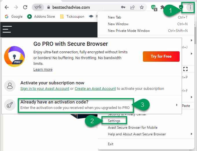 Avast Secure Browser Pro License