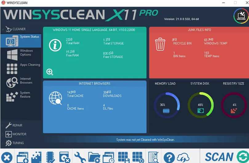 WinSysClean X11 Pro Features
